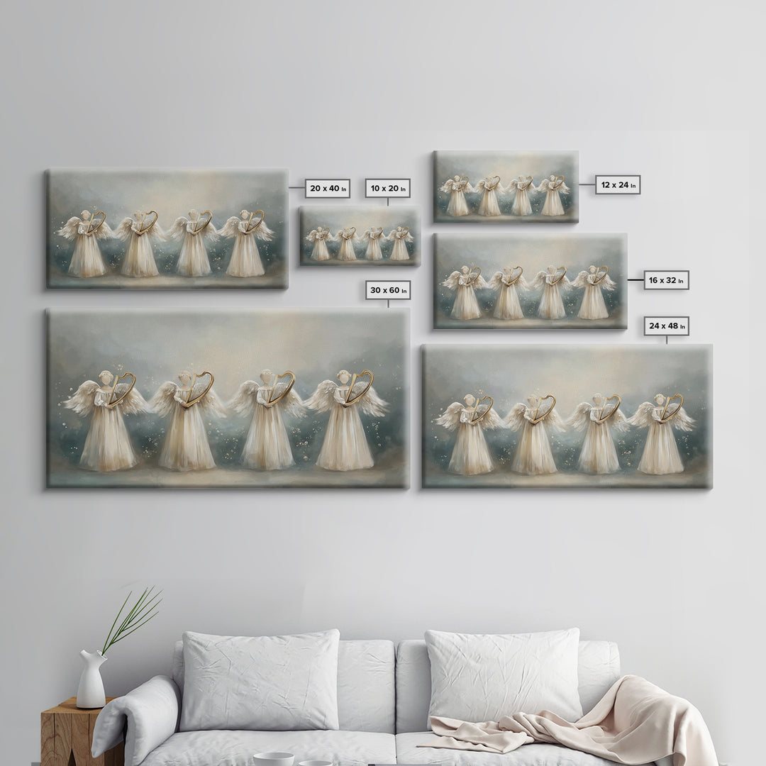 Harp Of Grace | Framed Canvas Print | Christian Art | Christian Art Canvas | Vintage Christian Art | Christmas Wall Art | Christian Christm