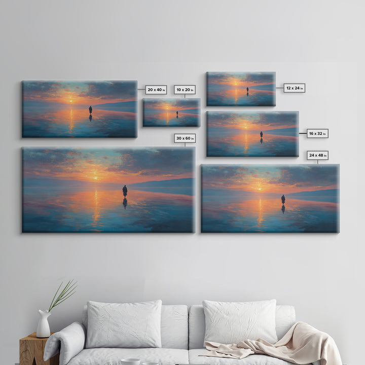 Dawn Of Peace | Framed Canvas Print | Christian Art Canvas | Jesus Painting | Modern Christian Art | Blue Christian Art | Christian Wall Ar