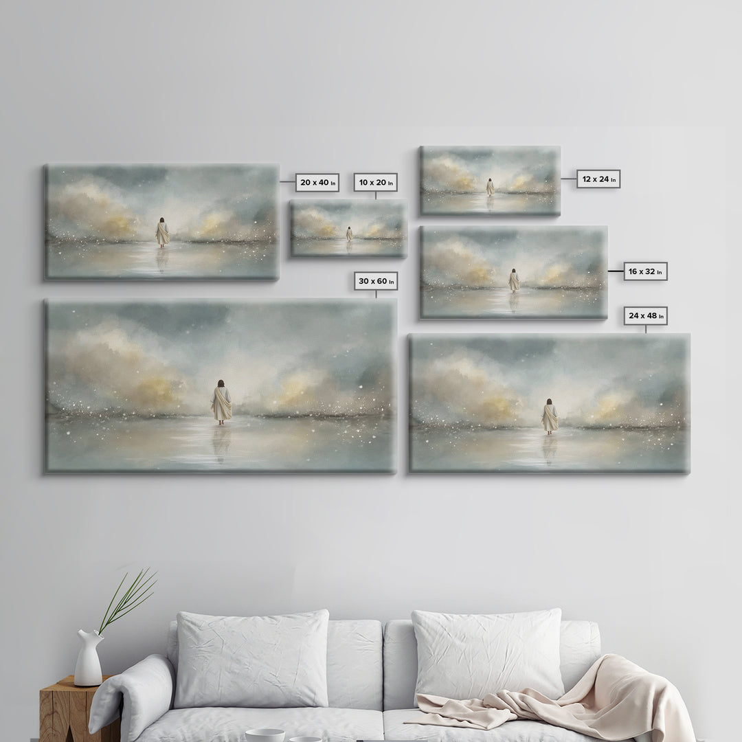 Heaven’s Calm, Framed Canvas Print, Christian Art Canvas, Jesus Painting, Subtle Christian Art, Christian Paintings, Christian Decor For Ho
