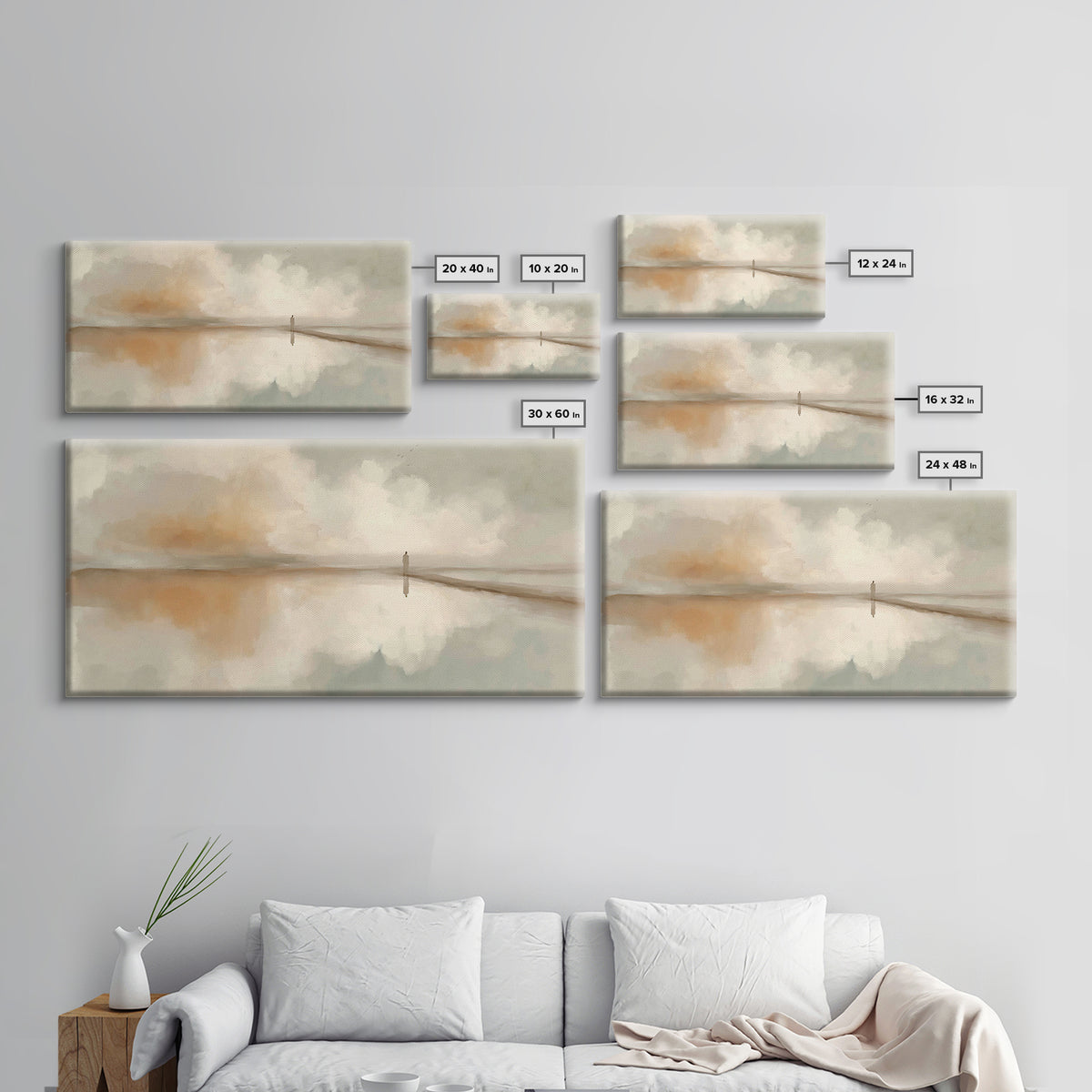 Silent Waters – Framed Canvas Print – Minimalist Christian Art – Christian Art Canvas – Christian Wall Art – Subtle Christian Paintings – J