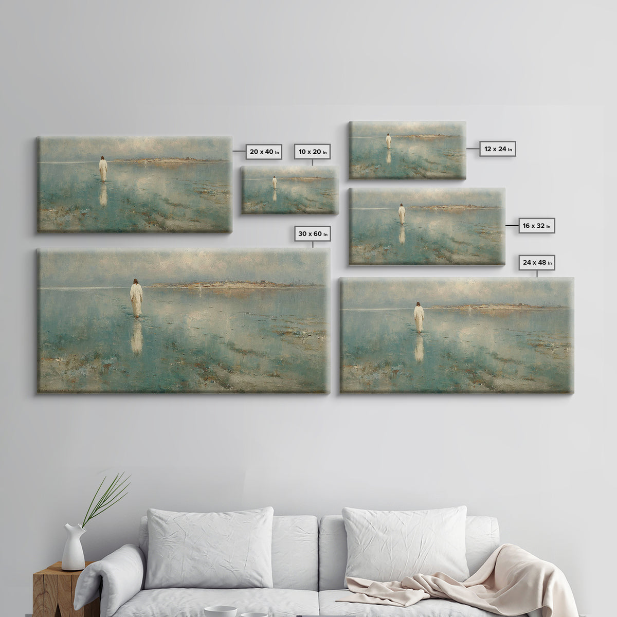 Light Of Hope, Framed Canvas Print, Christian Art Canvas, Jesus Painting, Vintage Christian Art, Christian Wall Art, Large Christian Painti