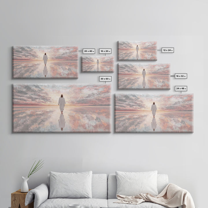Walking In Glory | Framed Canvas Print | Jesus Painting | Christian Art Canvas | Christian Wall Art | Modern Jesus Art | Large Jesus Painti