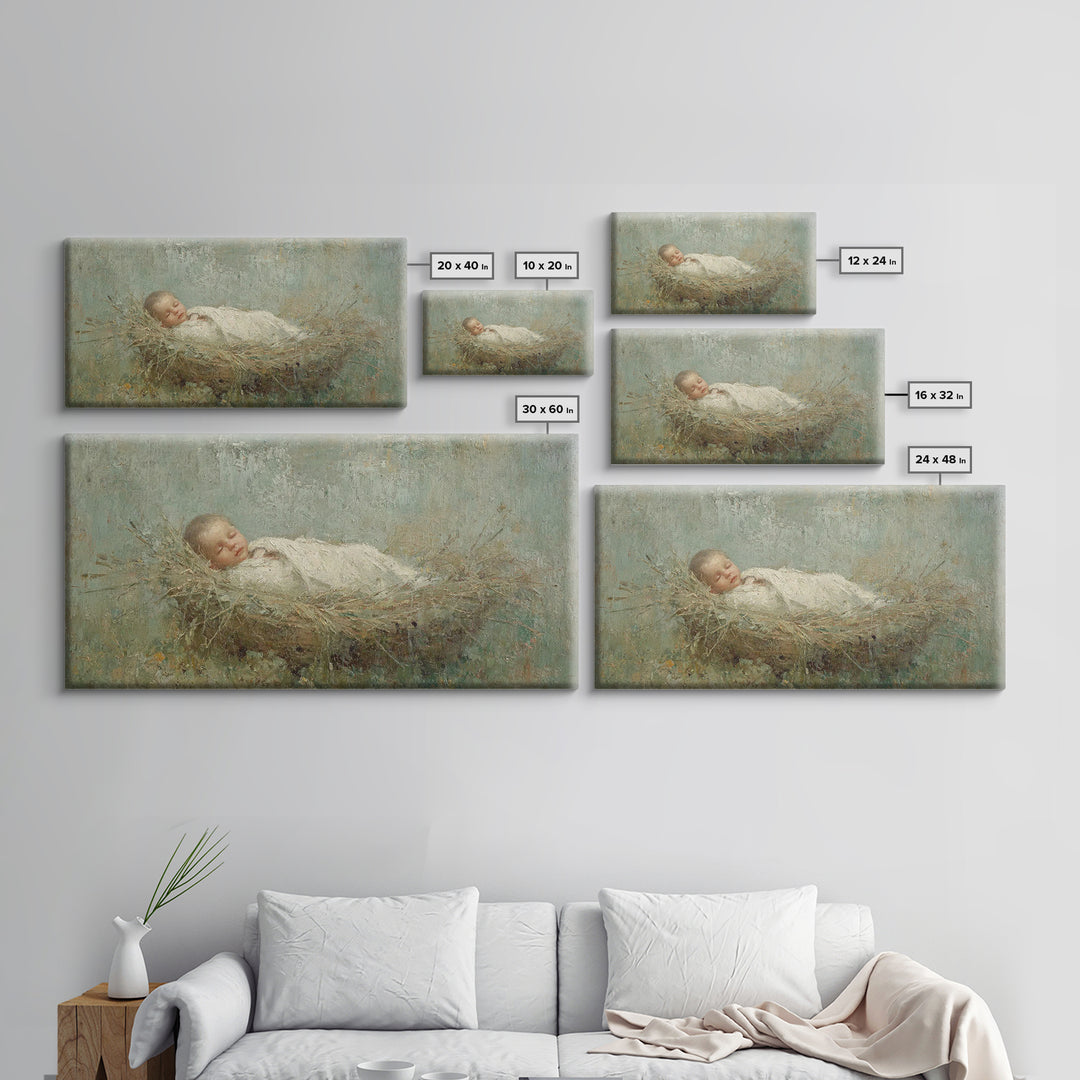 Silent Holy Rest – Framed Canvas Print – Christian Art Canvas – Christmas Wall Art – Jesus Painting – Christian Decorations – Modern Christ