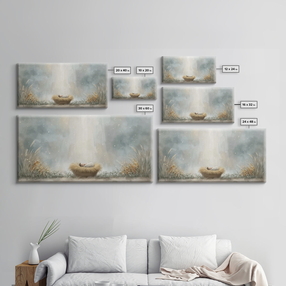 Blessed Winter Peace – Framed Canvas Print – Christian Art – Christmas Wall Art – Jesus Christmas Art – Christian Art Canvas – Christmas Ar