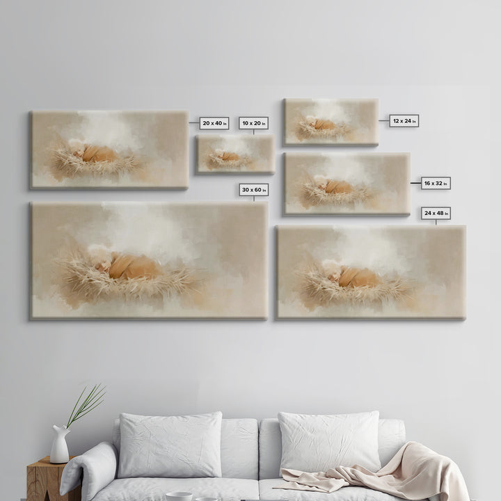 Gentle Nativity Glow – Framed Canvas Print – Christian Christmas Art – Christian Wall Art – Jesus Painting – Christmas Canvas Wall Art – Ch