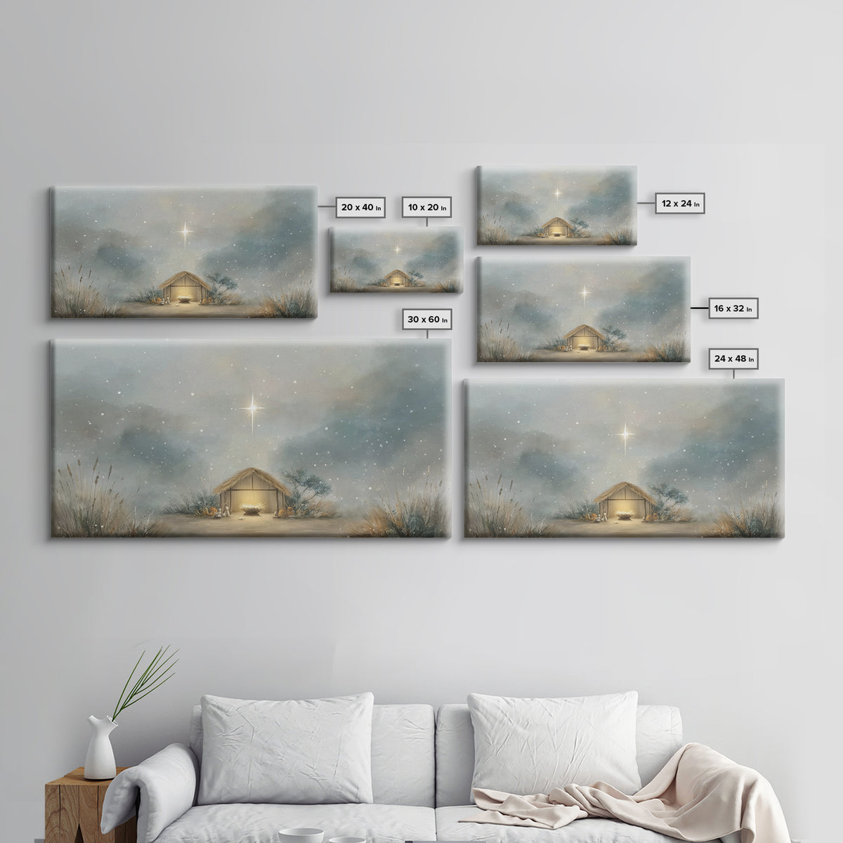 Bright Promise Star – Framed Canvas Print – Christmas Canvas Wall Art – Christian Wall Art – Christian Christmas Art – Jesus Painting – Chr
