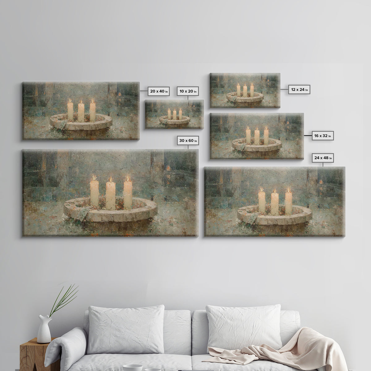 Evening Advent Glow – Framed Canvas Print – Christmas Art – Christian Art Canvas – Christian Christmas Decor – Christmas Wall Art – Moody C
