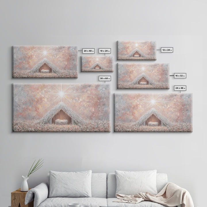 Glory In The Stable – Framed Canvas Print – Christian Wall Art – Christian Christmas Art – Christmas Art Work – Christian Art Canvas – Jesu