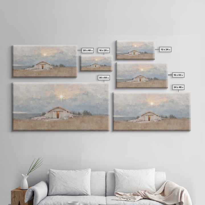 The Guiding Star - Framed Canvas Print - Christian Wall Art - Christian Christmas Art - Jesus Painting - Christmas Decor