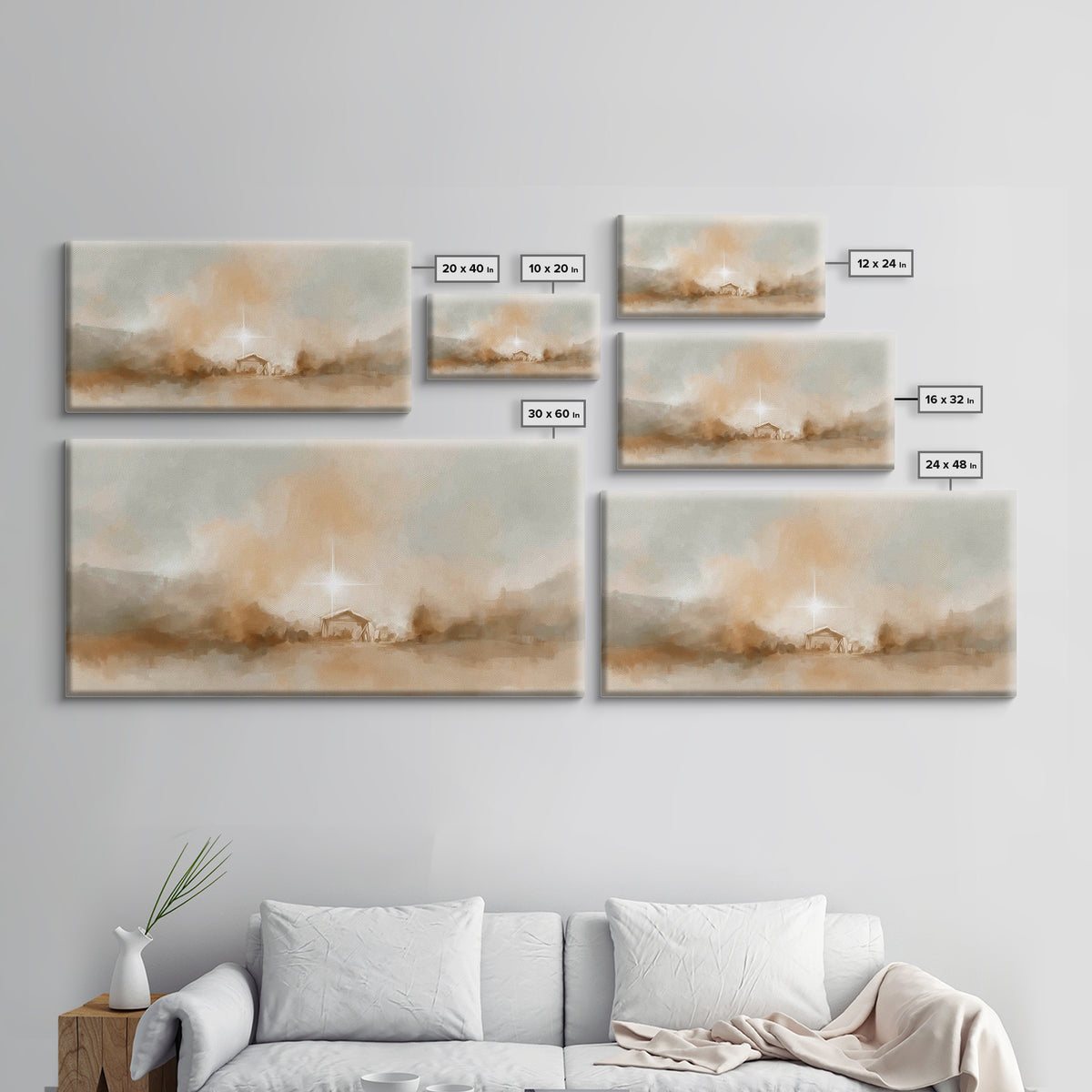 Star Of Peace - Framed Canvas Print - Christian Art Canvas - Christmas Wall Art - Jesus Christmas Art - Christian Decor