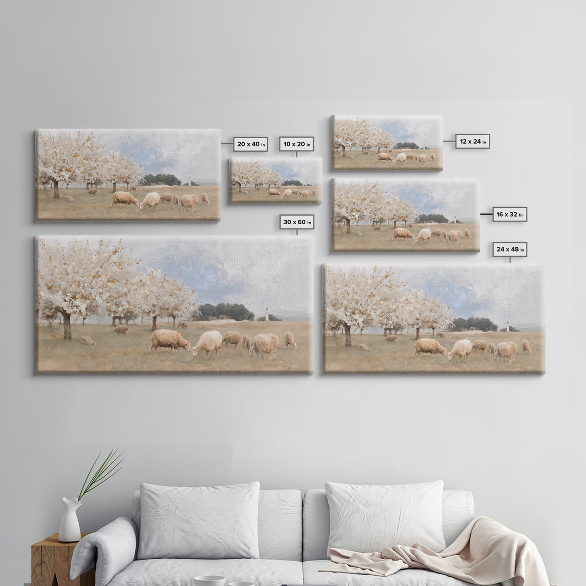 Pastures Of Hope – Framed Canvas Print – Christian Art Canvas – Christian Wall Art – Christmas Art – Christian Decor – Jesus Painting