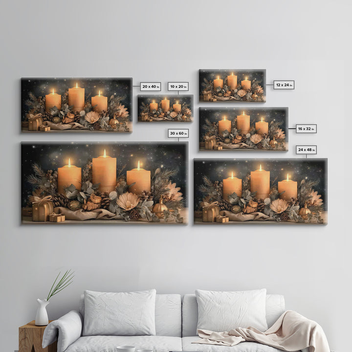 Golden Night Blessing – Framed Canvas Print – Christian Christmas Art – Christian Art Canvas – Christmas Wall Art – Framed Christmas Art –