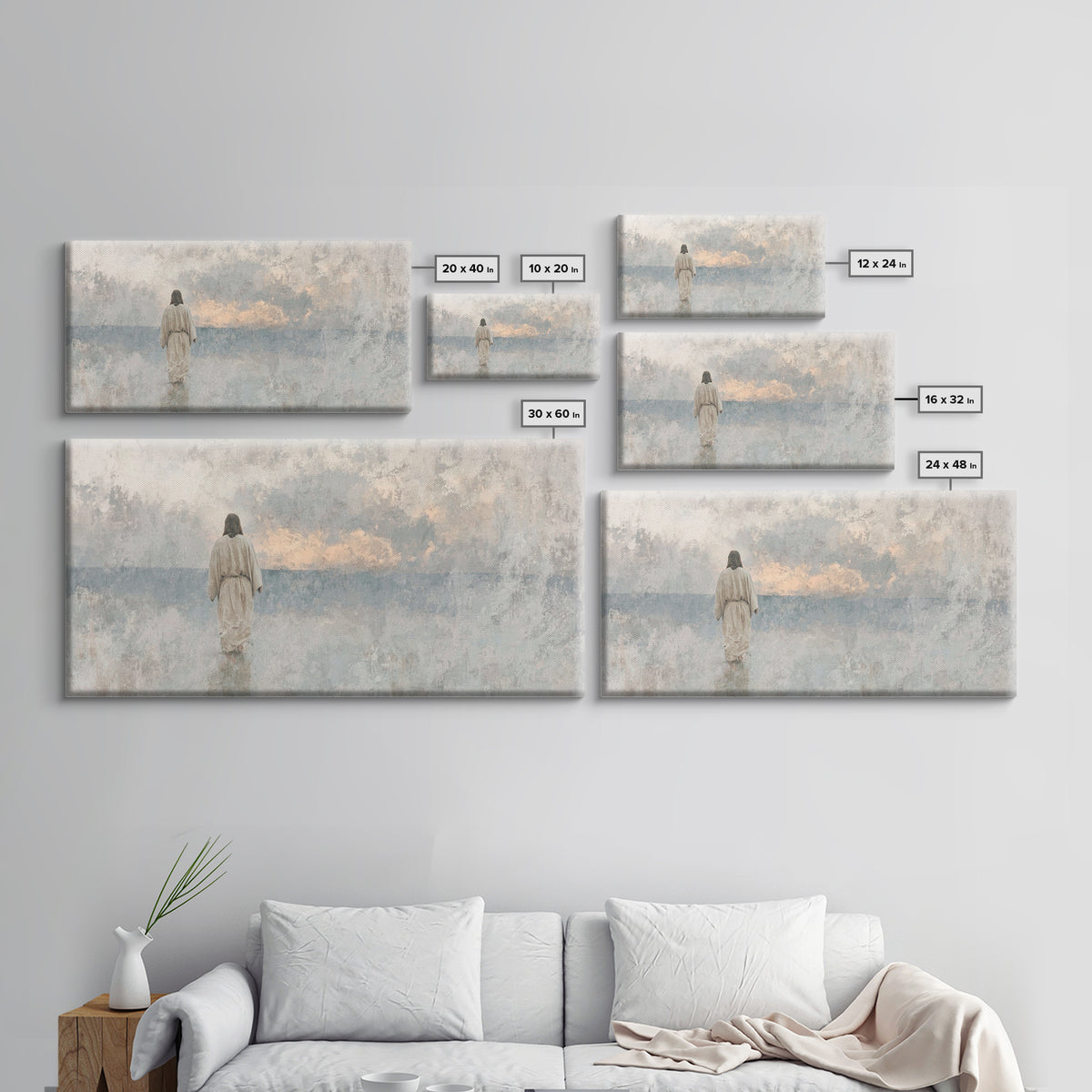 Dawn Of Mercy, Framed Canvas Print, Jesus Painting, Christian Wall Art, Christian Art Canvas, Subtle Christian Art, Christmas Art Prints