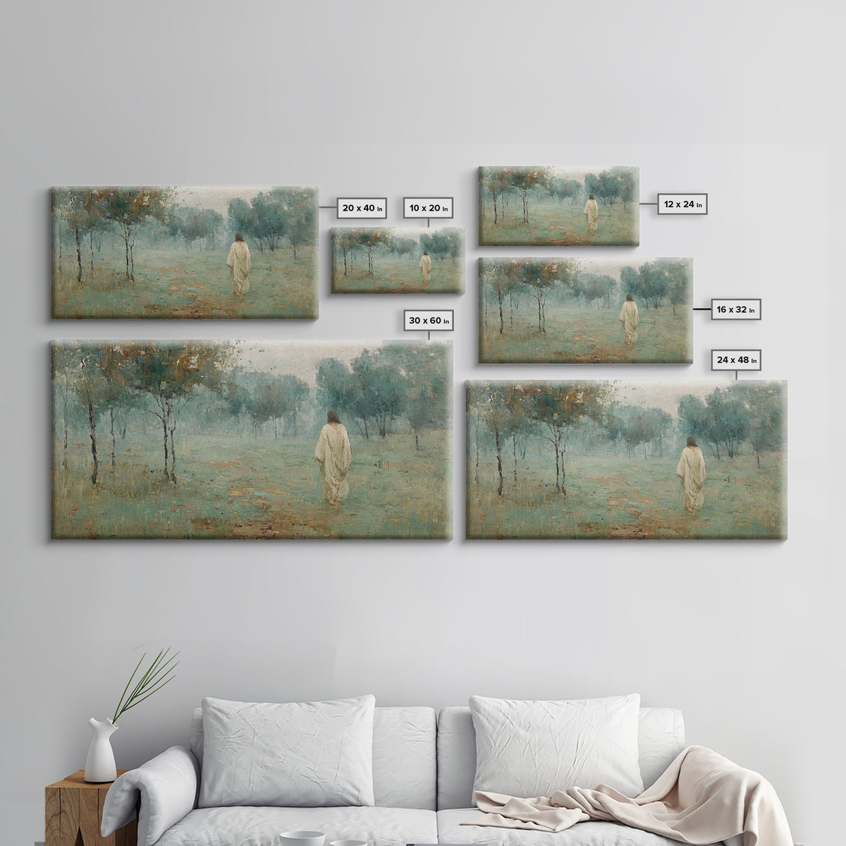 Majestic Calm, Framed Canvas Print, Christian Wall Art, Large Jesus Painting, Christian Art Canvas, Modern Christian Painting, Christmas Ar