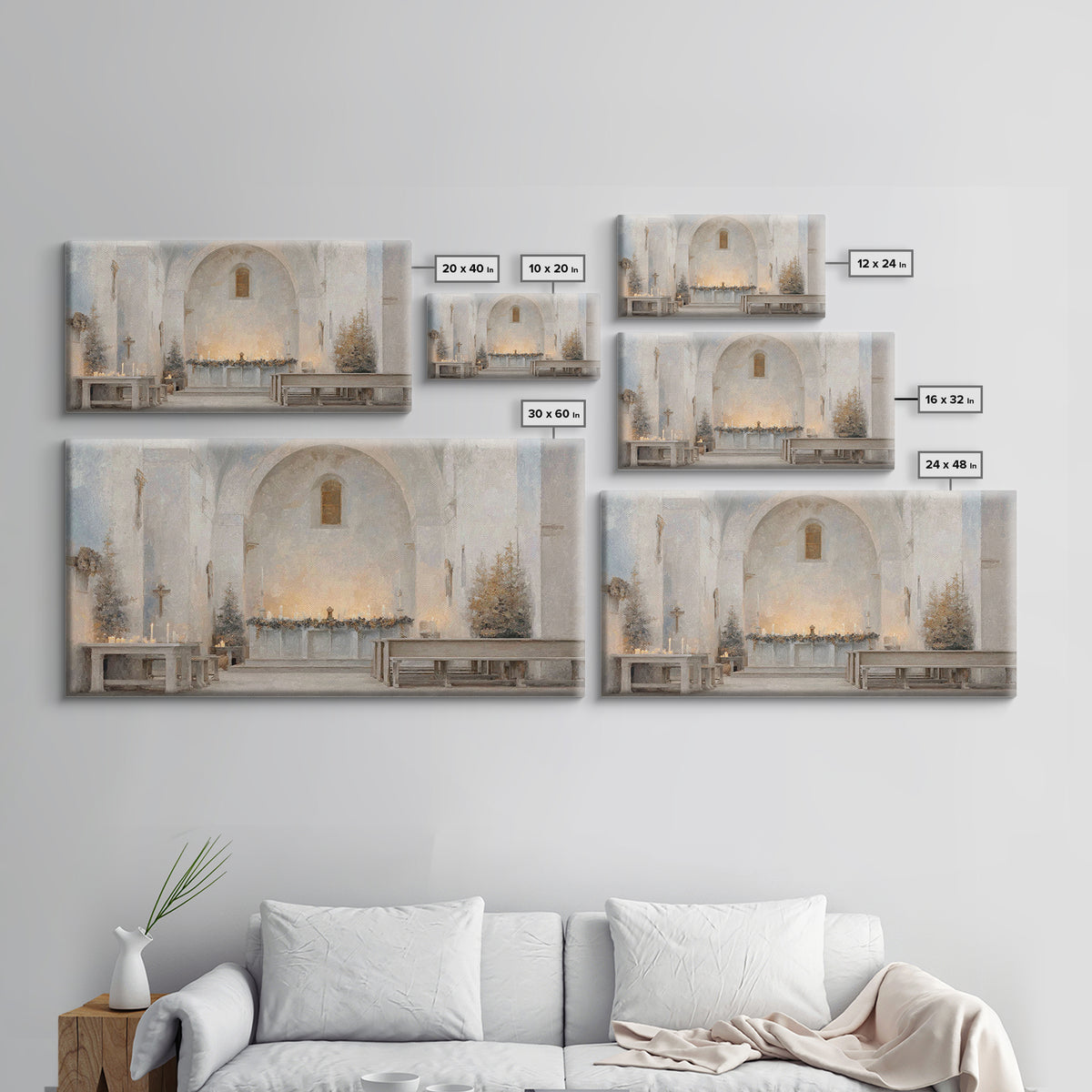 Winter Chapel Light – Framed Canvas Print – Christian Wall Art – Christian Art Canvas – Christmas Art – Christian Christmas Decor – Unique
