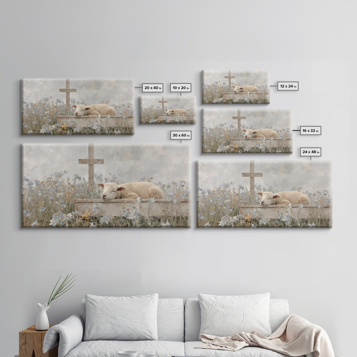Risen Meadow – Framed Canvas Print – Christian Art Canvas – Christian Wall Art – Christian Art Print – Minimalist Christian Art – Christian