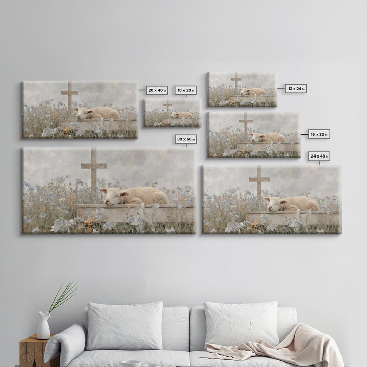 Risen Meadow – Framed Canvas Print – Christian Art Canvas – Christian Wall Art – Christian Art Print – Minimalist Christian Art – Christian