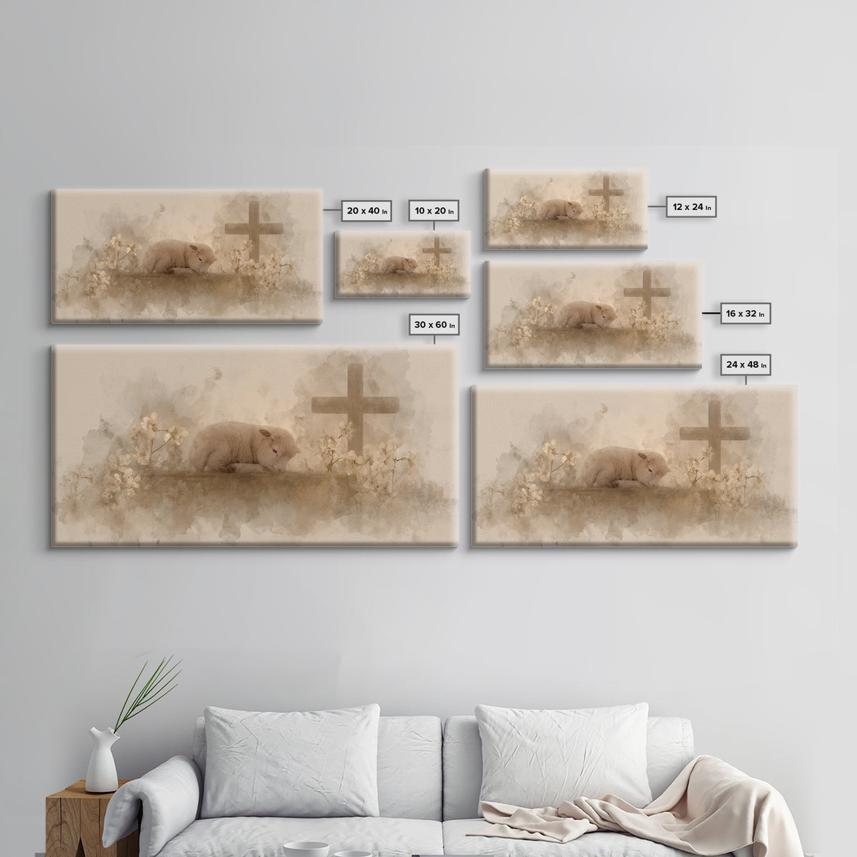 Graceful Rest – Framed Canvas Print – Christian Art Canvas – Christian Wall Art – Minimalist Christian Art – Christian Painting – Christmas