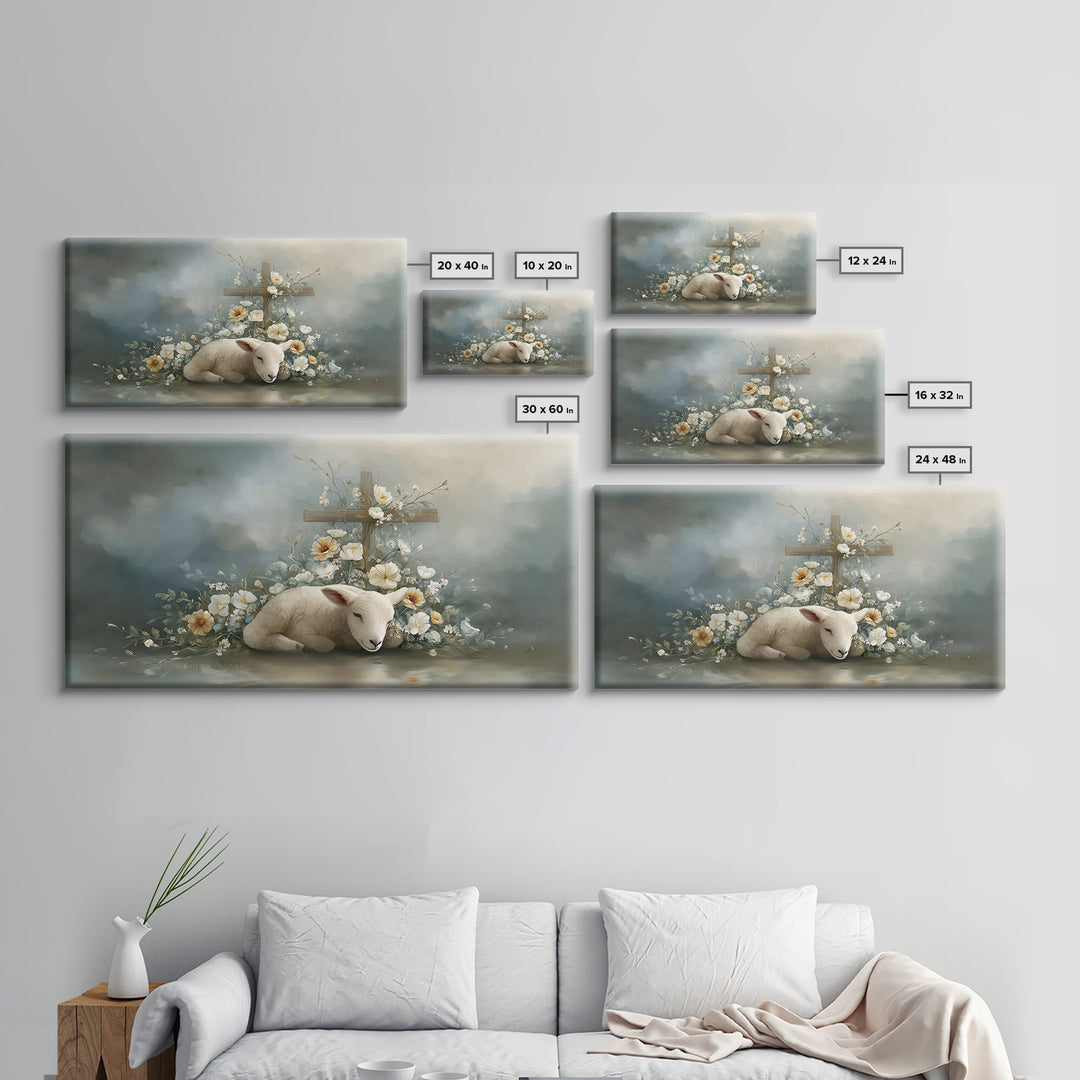 Lamb Of Peace – Framed Canvas Print – Christian Wall Art – Christian Painting – Christian Art Canvas – Christian Christmas Art – Christian