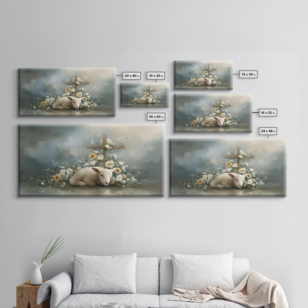 Lamb Of Peace – Framed Canvas Print – Christian Wall Art – Christian Painting – Christian Art Canvas – Christian Christmas Art – Christian