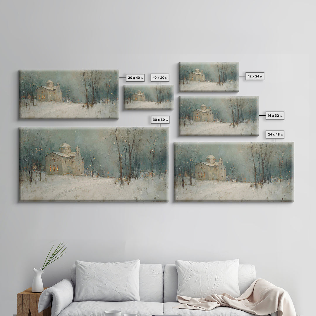 Silent Parish – Framed Canvas Print – Christian Art Print – Christmas Art – Christian Wall Art – Subtle Christian Art – Christian Decoratio