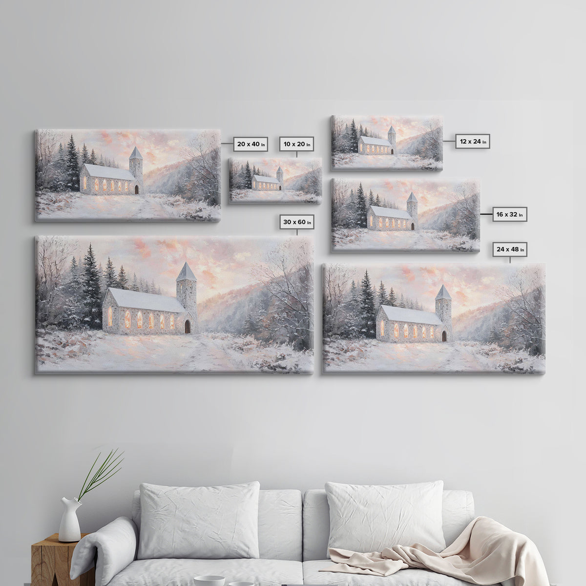 Chapel Dawn – Framed Canvas Print – Christmas Wall Art – Christian Art Canvas – Christian Art – Framed Christmas Art – Christian Christmas