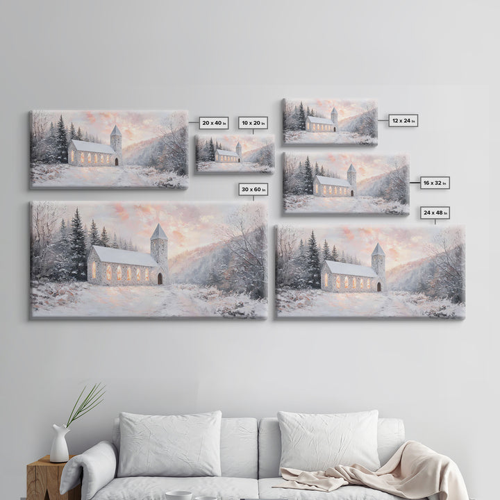 Chapel Dawn – Framed Canvas Print – Christmas Wall Art – Christian Art Canvas – Christian Art – Framed Christmas Art – Christian Christmas