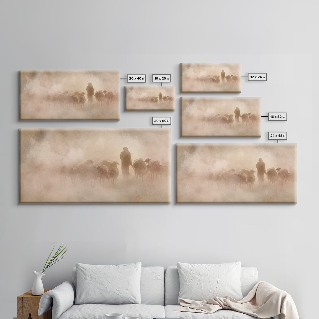 Guiding Light – Framed Canvas Print – Christian Art Canvas – Minimalist Christian Art – Christian Wall Art – Jesus Art Print – Subtle Chris