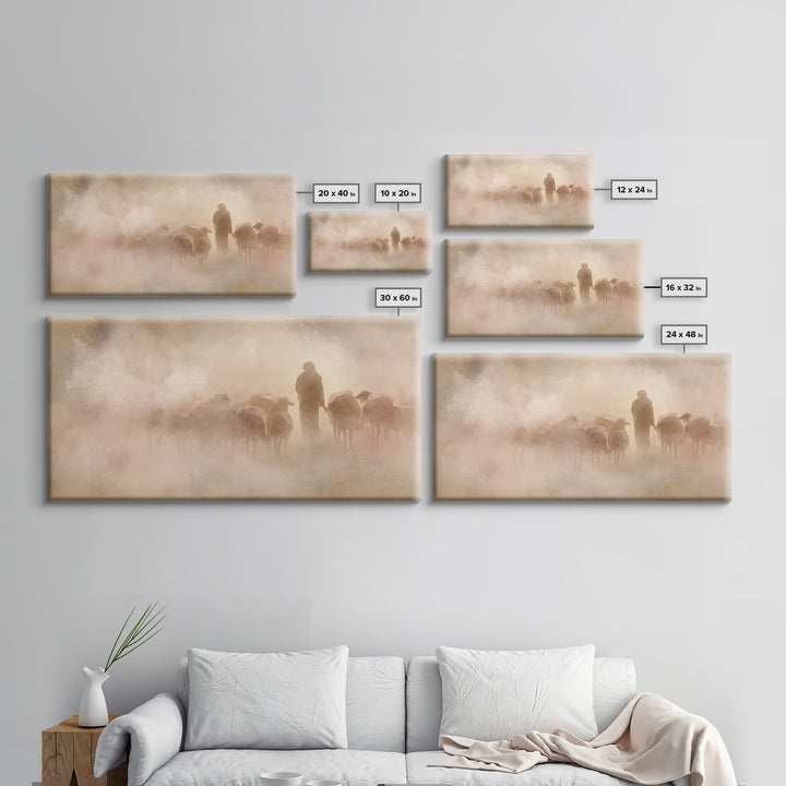 Guiding Light – Framed Canvas Print – Christian Art Canvas – Minimalist Christian Art – Christian Wall Art – Jesus Art Print – Subtle Chris