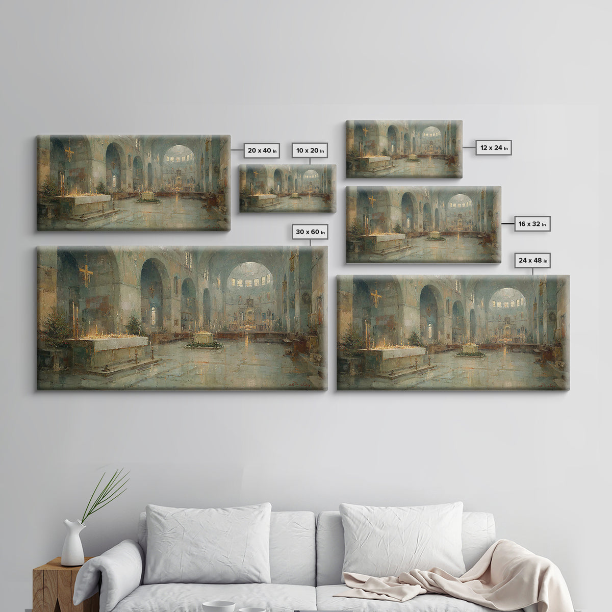 Cathedral of Stillness, Framed Canvas Print, Christian Art Canvas, Christian Wall Art, Christmas Art, Framed Christmas Wall Art, Vintage Ch