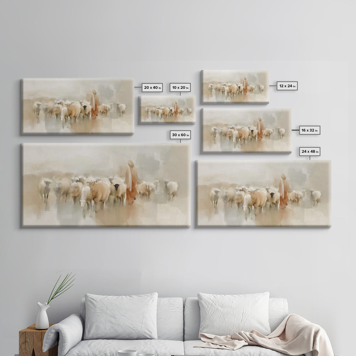 Tender Shepherd – Framed Canvas Print – Jesus Canvas Art – Christian Wall Art – Christian Art Canvas – Christian Art – Large Christian Pain