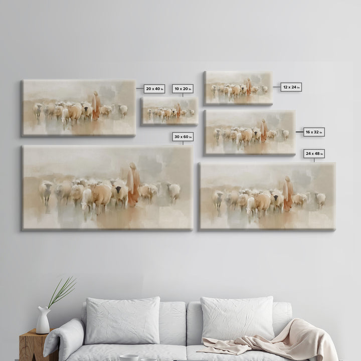 Tender Shepherd – Framed Canvas Print – Jesus Canvas Art – Christian Wall Art – Christian Art Canvas – Christian Art – Large Christian Pain
