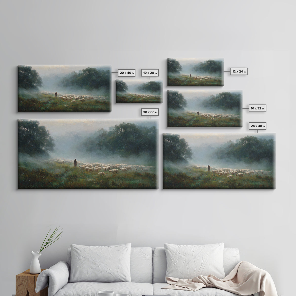 Shepherds At Dawn – Framed Canvas Print – Christian Wall Art – Christian Art Canvas – Jesus Painting – Christian Christmas Art
