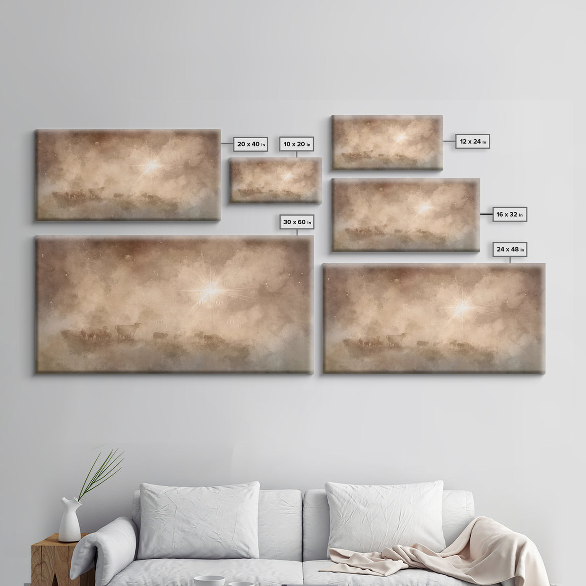 Silent Glory – Framed Canvas Print – Christian Art Canvas – Christian Wall Art – Moody Christmas Art – Christian Christmas