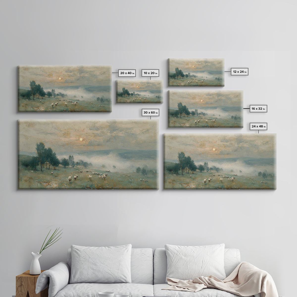 Pastoral Morning Grace – Framed Canvas Print – Christian Art – Subtle Christian Art – Christian Wall Art – Christmas Art Prints