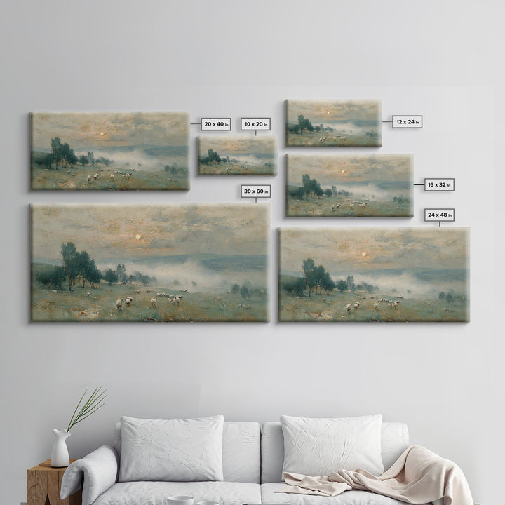 Pastoral Morning Grace – Framed Canvas Print – Christian Art – Subtle Christian Art – Christian Wall Art – Christmas Art Prints