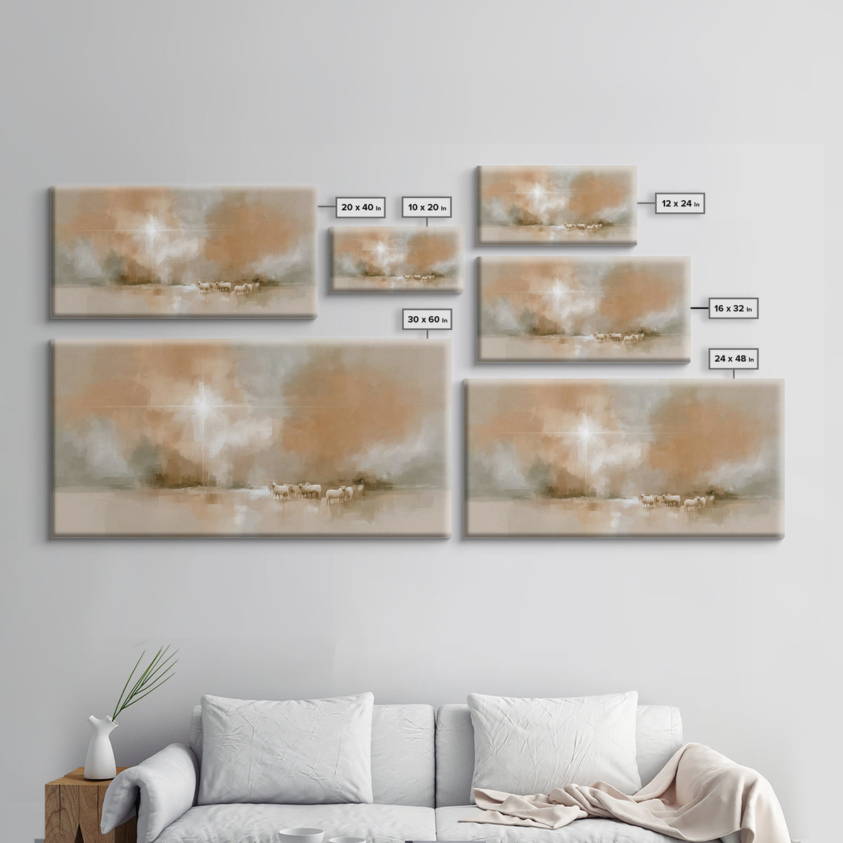 Bethlehem Light – Framed Canvas Print – Christian Art Canvas – Modern Christian Art – Christmas Wall Art – Jesus Painting