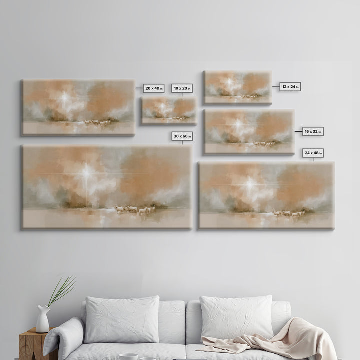 Bethlehem Light – Framed Canvas Print – Christian Art Canvas – Modern Christian Art – Christmas Wall Art – Jesus Painting