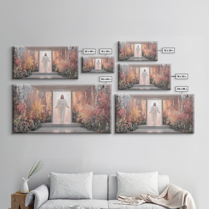 Risen In Light – Framed Canvas Print – Christian Wall Art – Jesus Painting – Christian Art Canvas – Modern Christian Art – Christian Art