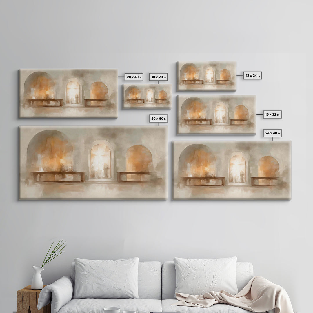 Sanctuary Glow – Framed Canvas Print – Christian Art – Christian Art Painting – Minimalist Christian Art – Christian Wall Art – Christian G