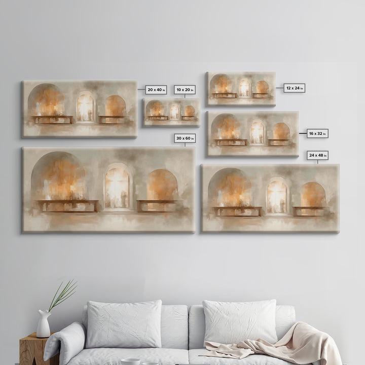 Sanctuary Glow – Framed Canvas Print – Christian Art – Christian Art Painting – Minimalist Christian Art – Christian Wall Art – Christian G