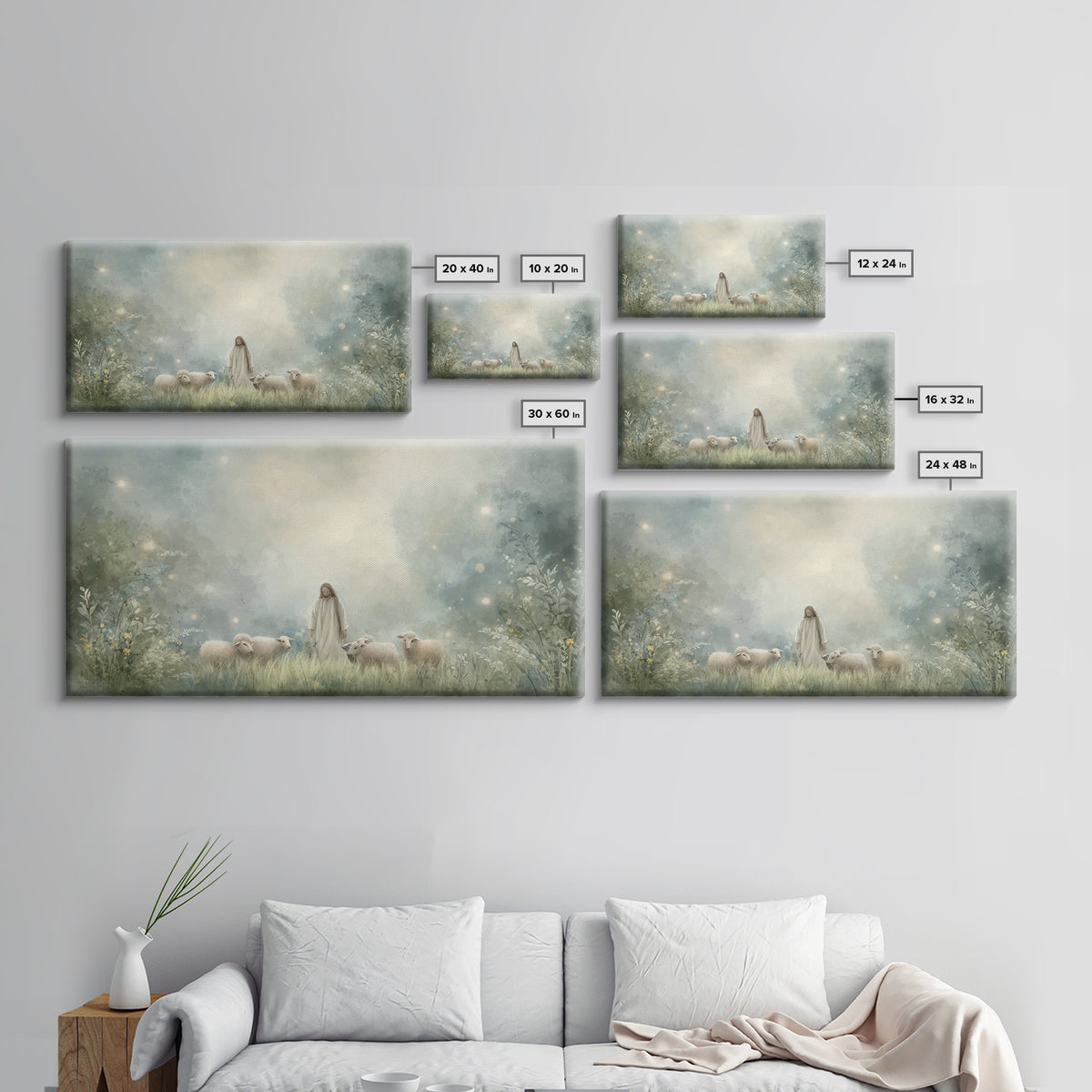 Gentle Shepherd – Framed Canvas Print – Christian Art Canvas – Jesus Wall Art – Modern Christian Art – Christian Painting – Christian Decor