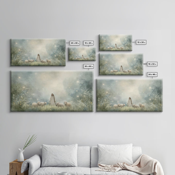 Gentle Shepherd – Framed Canvas Print – Christian Art Canvas – Jesus Wall Art – Modern Christian Art – Christian Painting – Christian Decor