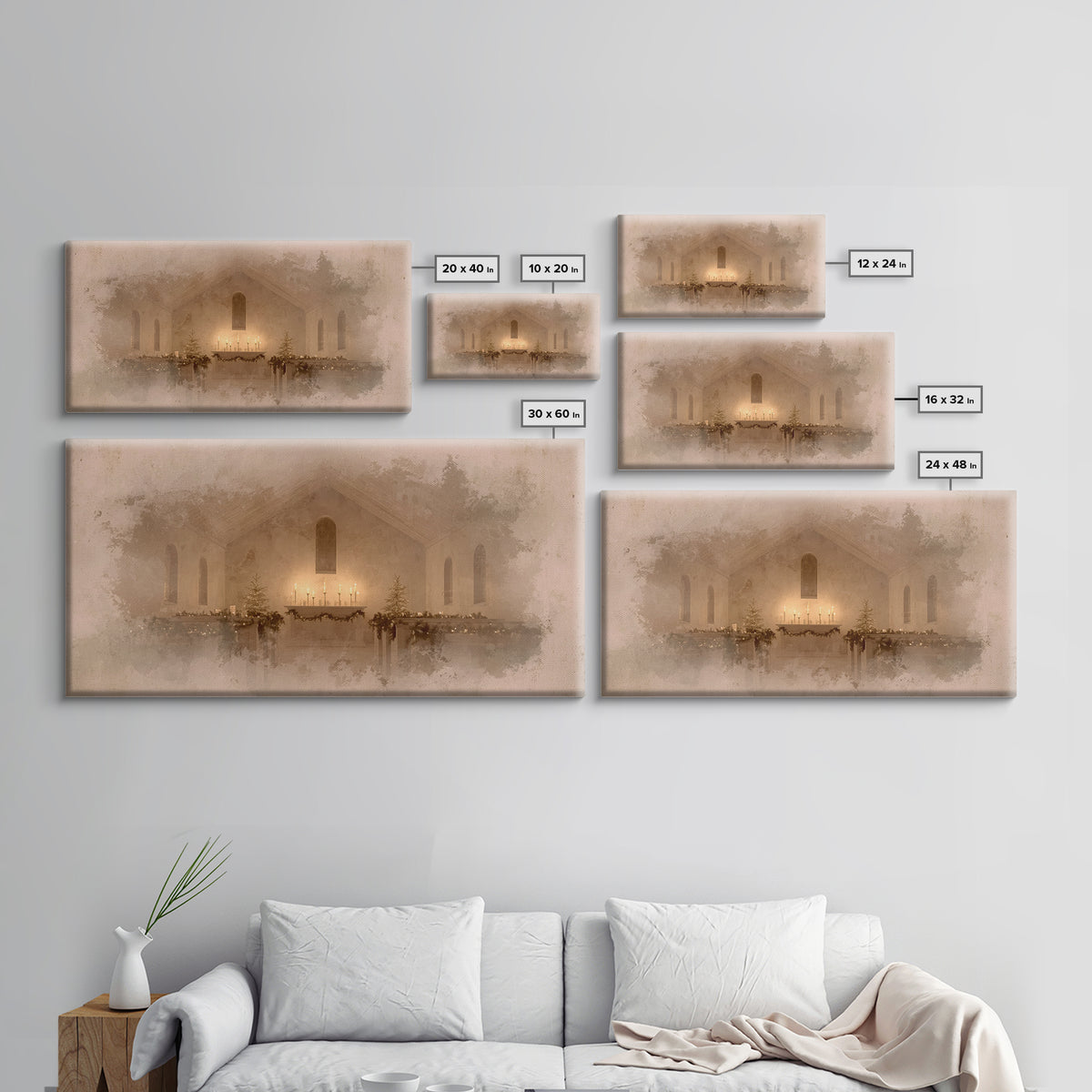 Sacred Hearth | Framed Canvas Print | Christian Art Canvas | Christmas Art Work | Christian Christmas Decor | Christian Art Gift | Moody Ch