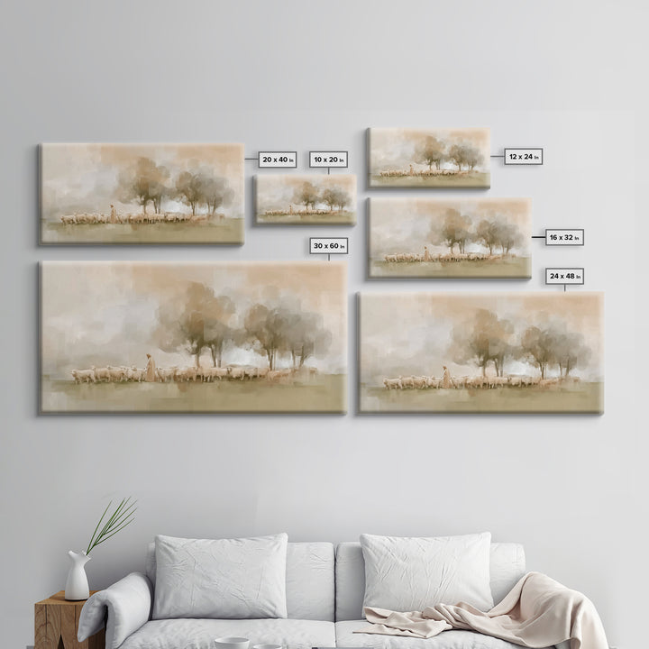 Pastoral Grace – Framed Canvas Print – Christian Art – Subtle Christian Paintings – Christian Wall Art – Christian Art Canvas – Christian A