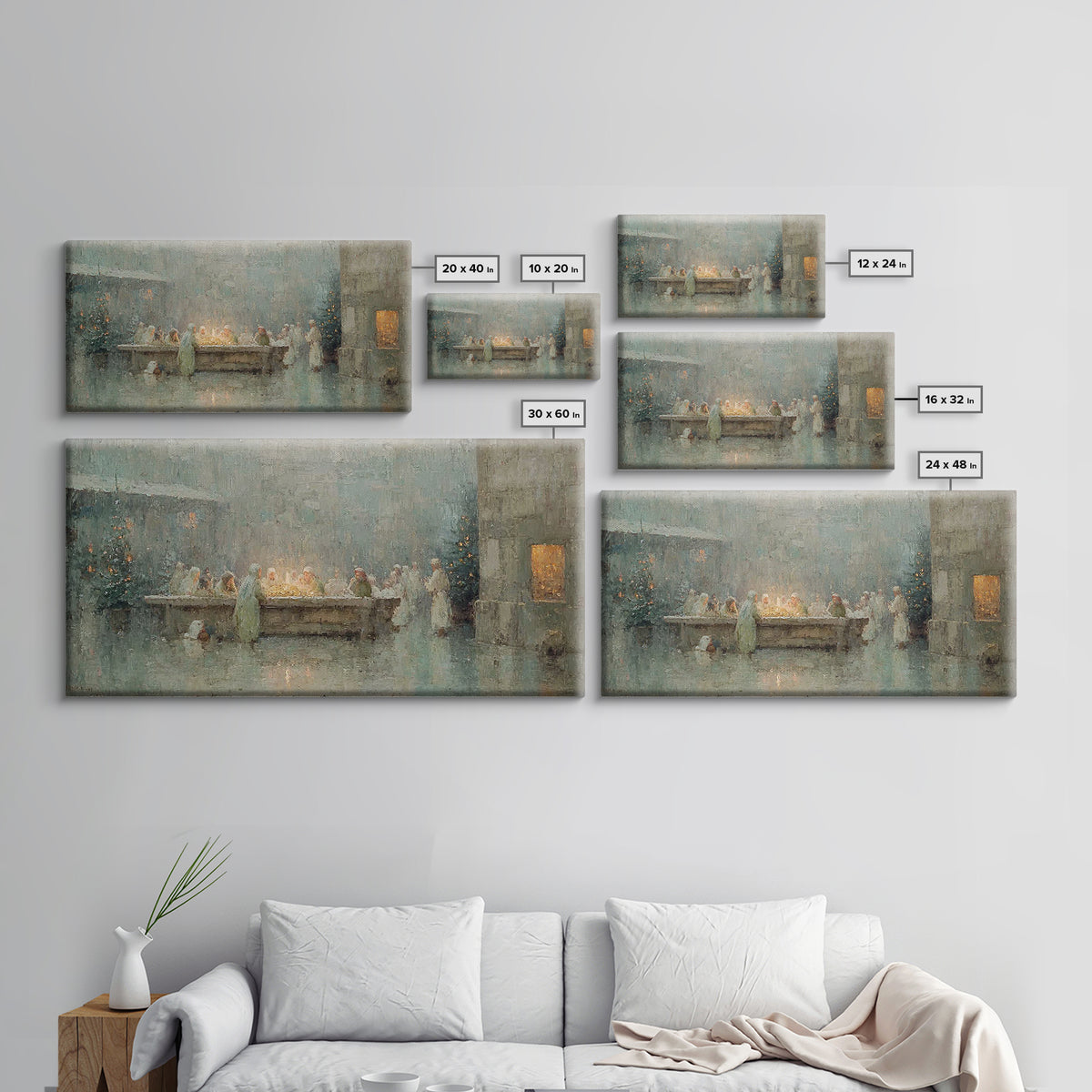 Silent Bethlehem | Framed Canvas Print | Christian Wall Art | Christian Art Canvas | Jesus Painting | Christmas Art | Christian Decor