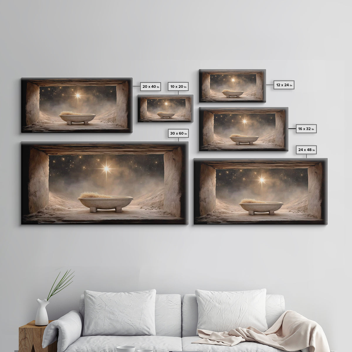 Heavenly Dawn | Framed Canvas Print | Jesus Painting | Christian Wall Art | Christian Christmas Art | Christian Art Canvas | Christian Deco