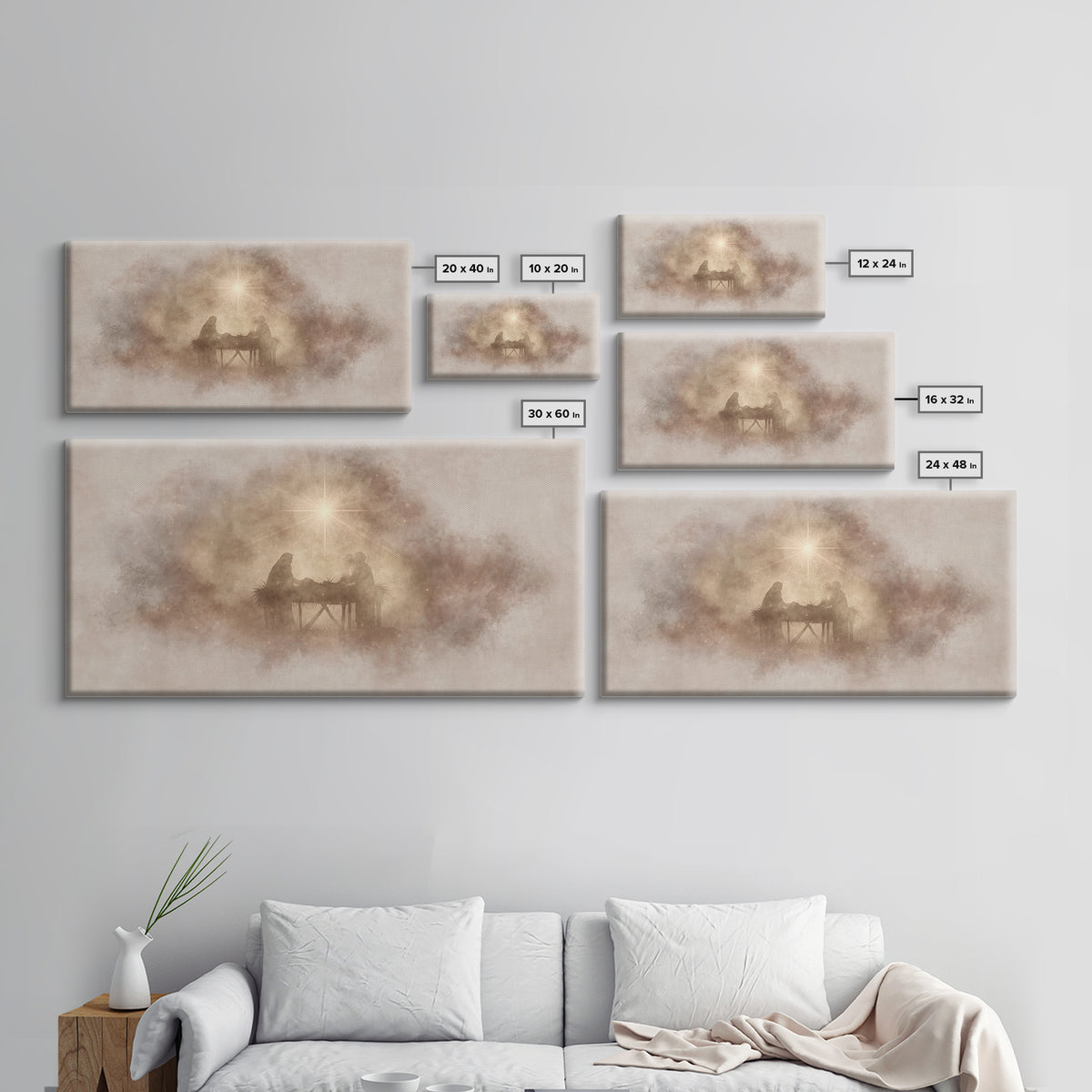 Holy Stillness | Framed Canvas Print | Christian Wall Art | Jesus Painting | Christian Art Canvas | Christian Decor | Christmas Art