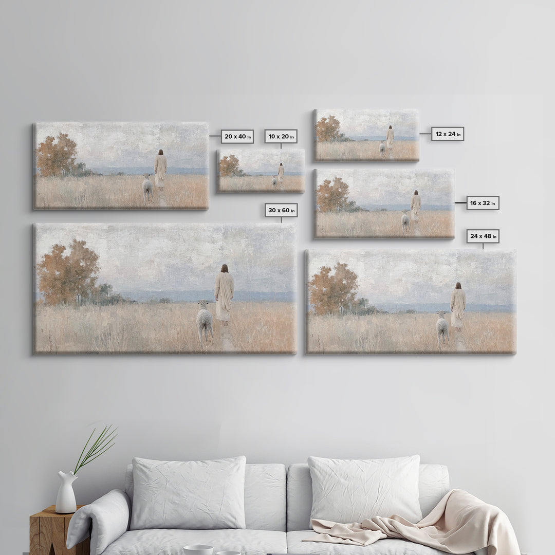 Pastoral Grace – Framed Canvas Print – Christian Wall Art – Jesus Painting – Christian Art Canvas – Christian Christmas Art – Art Print