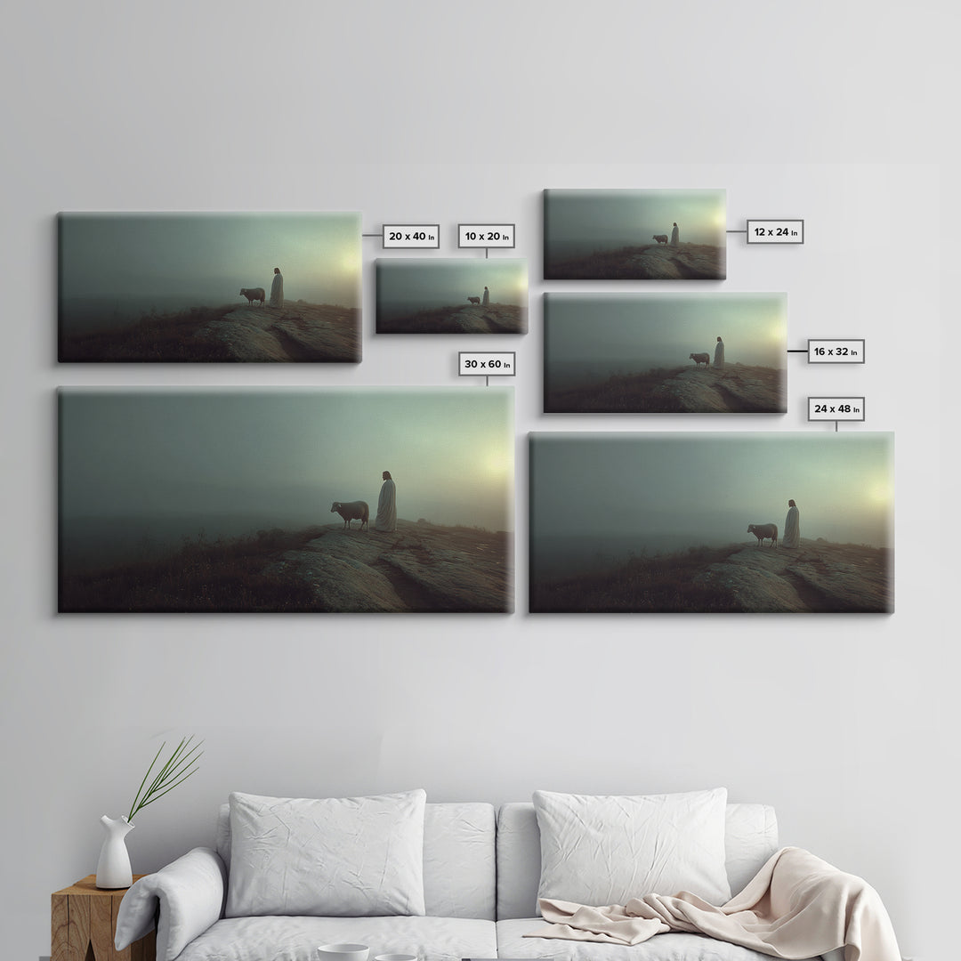 Evening Watch, Framed Canvas Print, Christian Art Canvas, Jesus Painting, Christian Wall Art, Moody Christian Art, Christmas Art, Christian